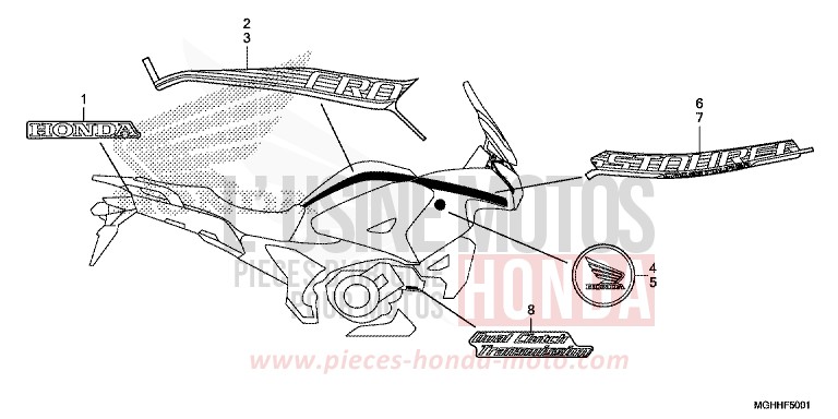 MARQUE (2ED,2RU,2TH,2U) von VFR1200X "Crosstourer" DCT CANDY PROMINENCE RED (R342B) von 2017